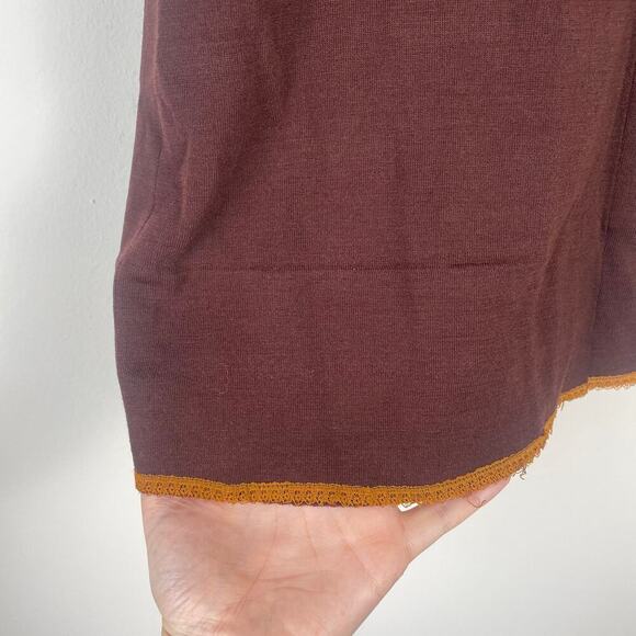 Manning Silver Vintage 70’s Long Sleeve Knee Length Dress in Brown SIZE 10 - Picture 2 of 8